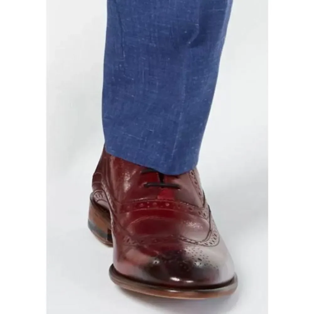 Tallia Men's Orange Slim Fit Blue Melange Suit Pants Size 37 New with Tags